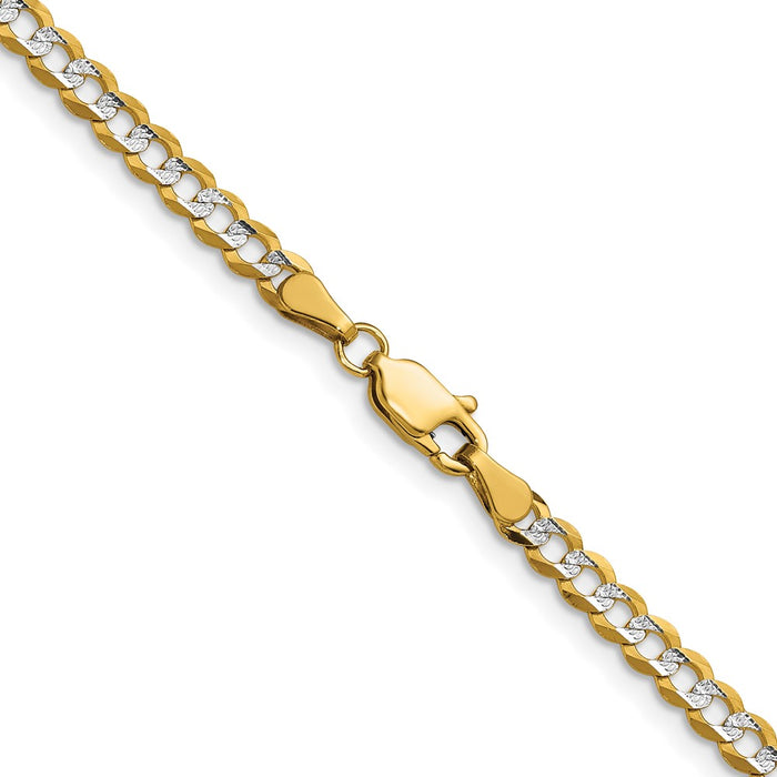 Shop Luxury 14K Gold 3.7mm Flat Cuban Chain - Lightweight & Stylish Design-3