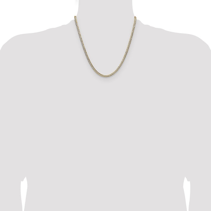 Shop 14K Gold 3.7mm Lightweight Flat Cuban Chain - Stylish & Affordable Jewelry-4