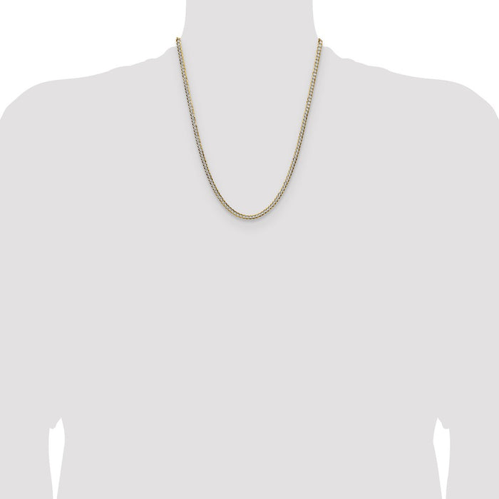 Buy 14K Gold 3.7mm Lightweight Flat Cuban Chain - Stylish Luxury Accessory!-4