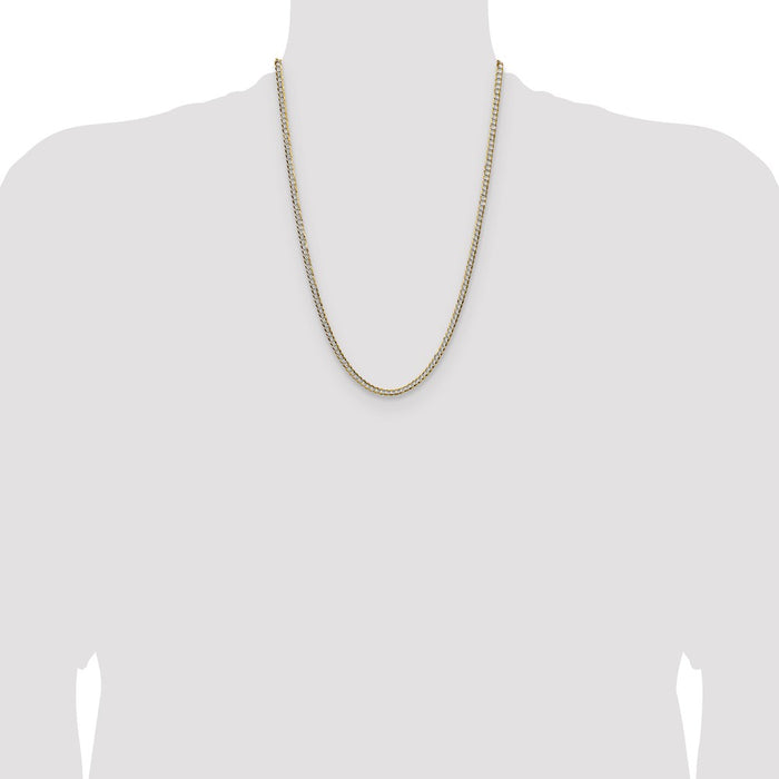 Shop Luxury 14K Gold 3.7mm Flat Cuban Chain - Lightweight & Stylish Design-4