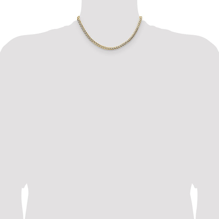 Exclusive 14K Gold 4.7mm Lightweight Flat Cuban Chain - Stylish & Affordable!-4