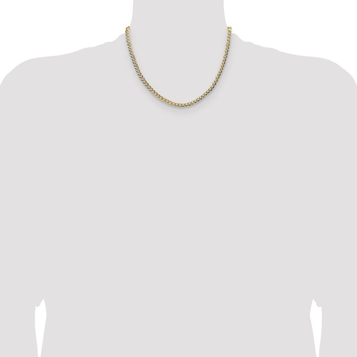 High-Quality 4.7mm 14K Gold Lightweight Flat Cuban Chain - Stylish Value-4