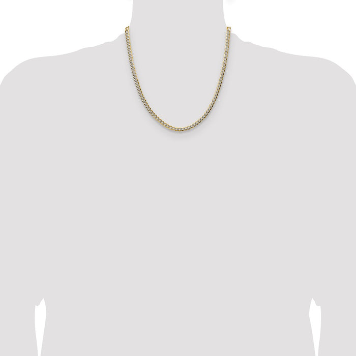 Exclusive 14K Gold 4.7mm Lightweight Flat Cuban Link Chain - Stylish Value-4