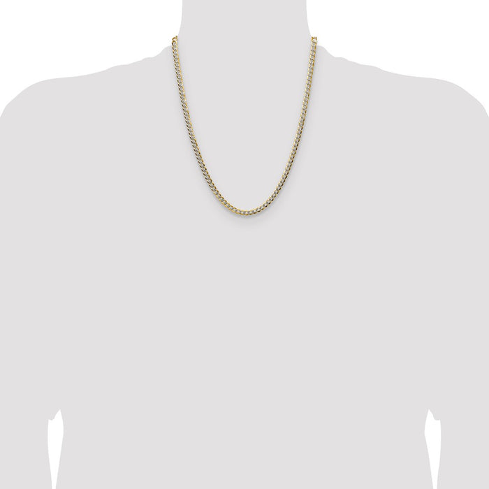 Exclusive 14K Gold 4.7mm Lightweight Flat Cuban Chain - Stylish & Affordable-4