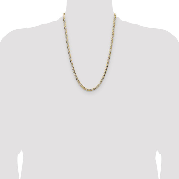Shop Stylish 14K Gold 4.7mm Flat Cuban Chain - Lightweight Luxury Accessory-4
