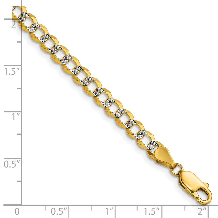 High-Quality 14K Gold 4.7mm Lightweight Flat Cuban Chain - Stylish Value Deal!-2