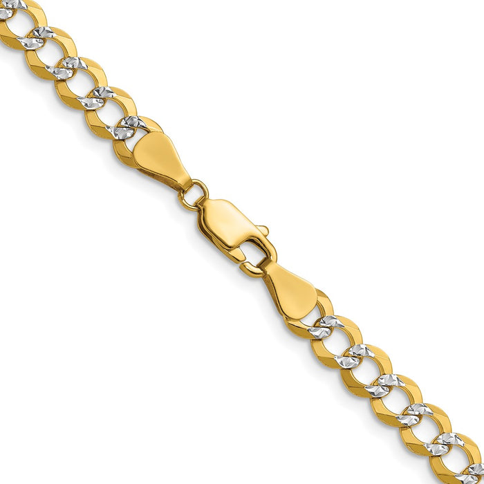 Buy 14K Gold 5.9mm Lightweight Flat Cuban Chain - Stylish Luxury Accessory-3