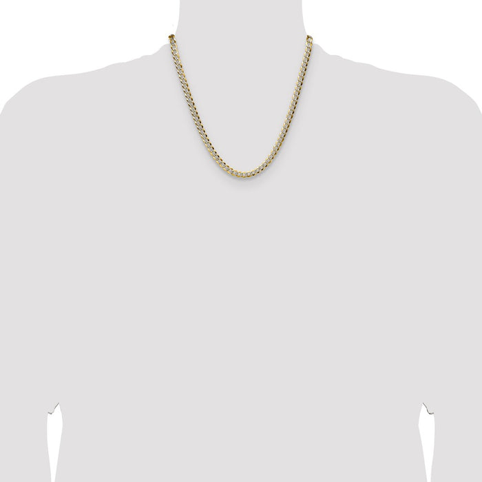 High-Quality 14K Gold 5.9mm Lightweight Flat Cuban Chain - Stylish Value-4