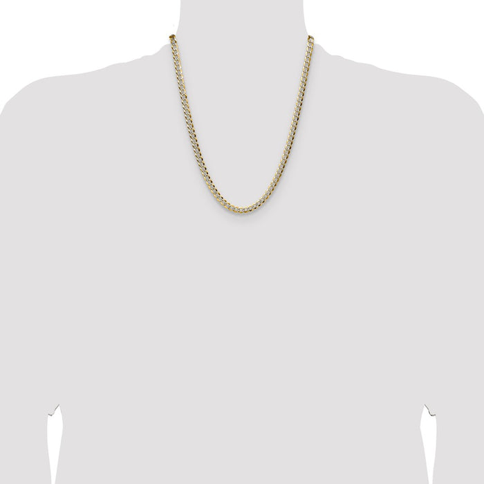 Buy 14K Gold 5.9mm Lightweight Flat Cuban Chain - Stylish Luxury Accessory-4