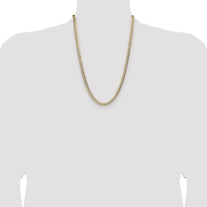 Shop 14K Gold 5.9mm Lightweight Flat Cuban Link Chain - Stylish & Affordable!-4