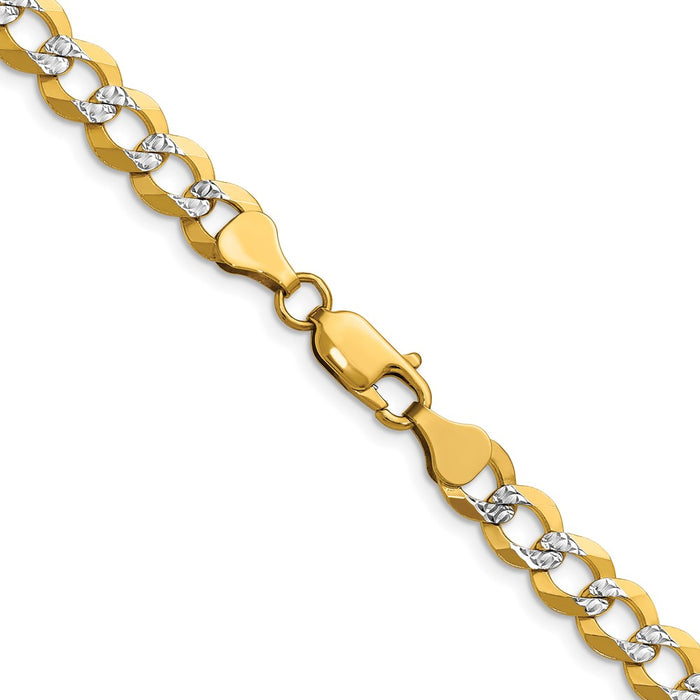 Buy 14K Gold 7.2mm Lightweight Flat Cuban Link Chain - Stylish & Affordable-3