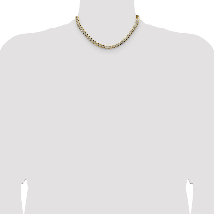 Buy 14K Gold 7.2mm Lightweight Flat Cuban Link Chain - Stylish & Affordable-4