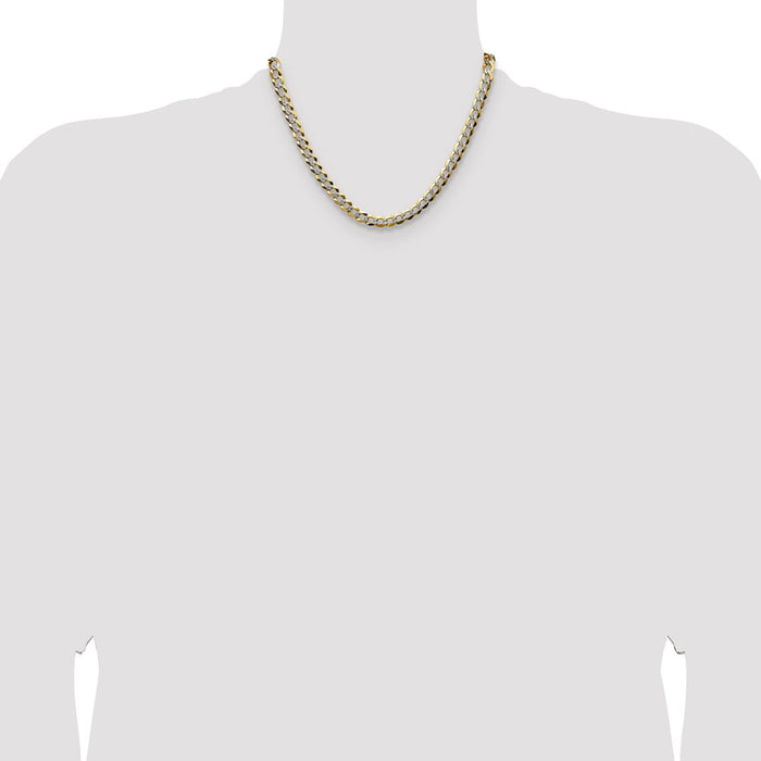 Shop Stylish 14K Gold 7.2mm Lightweight Flat Cuban Chain - Luxury Quality!-4