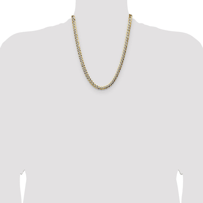 Buy 14K Gold 7.2mm Flat Cuban Chain - Stylish & Lightweight Luxury Jewelry-4