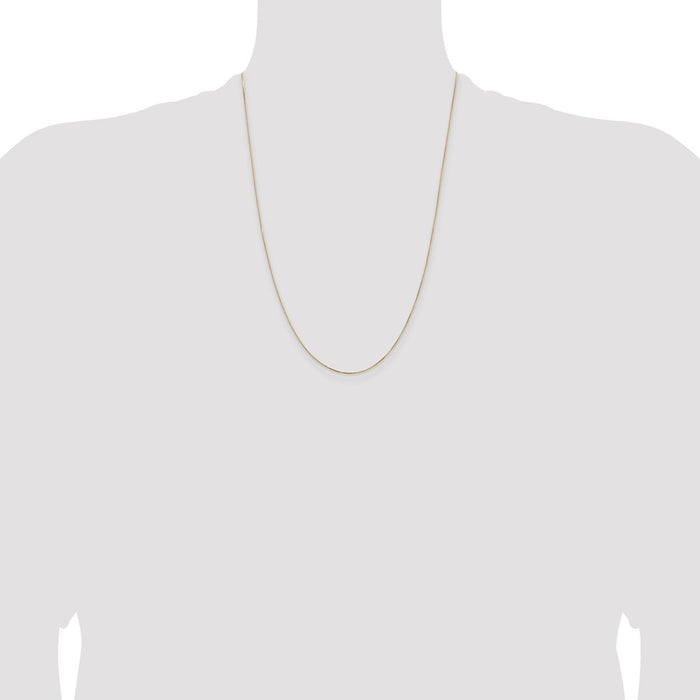 High-Quality 14K Gold 24-Inch 0.5mm Box Chain - Stylish & Affordable Jewelry-4