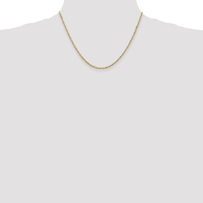 Buy 14K Gold 18-Inch Singapore Chain - 1.70mm Stylish Luxury Accessory-4