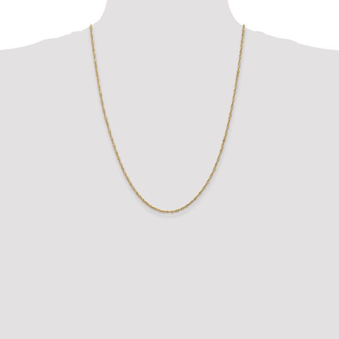 Buy Stylish 14K Gold 24-Inch Singapore Chain, 1.70mm, Affordable Elegance-4