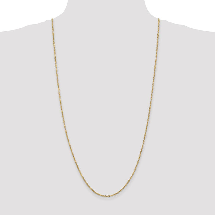 Buy Stylish 30-Inch 1.70mm 14K Gold Singapore Chain with Lobster Clasp-4