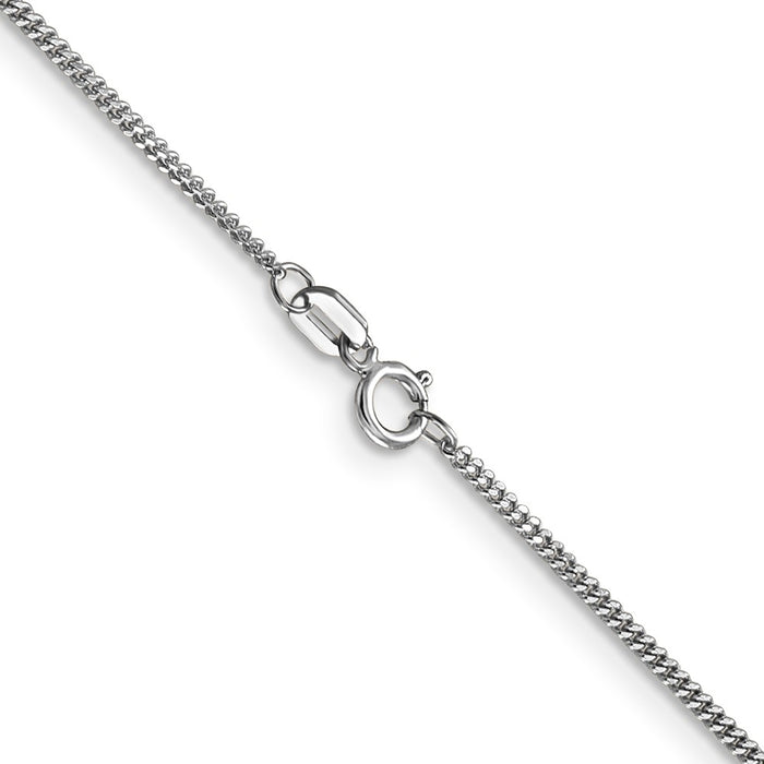 Shop Stylish 14K White Gold 1.3mm Curb Chain Pendant Necklace - Luxury Value!-3