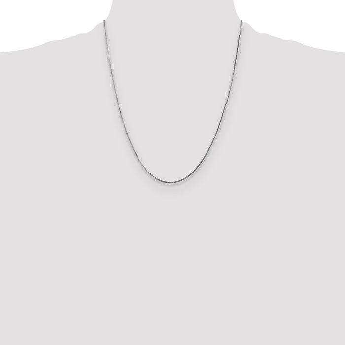 Shop Stylish 14K White Gold 1.3mm Curb Chain Pendant Necklace - Luxury Value!-4