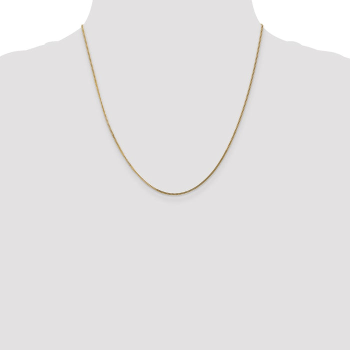 High-Quality 14K Gold 20-Inch Curb Chain 1.4mm - Stylish Pendant Included-4
