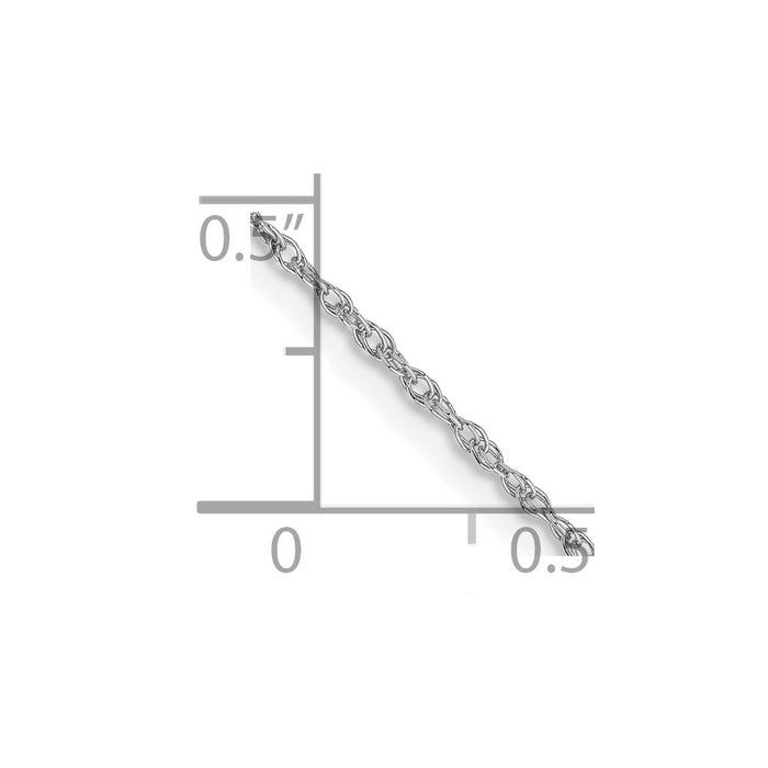 Buy Stylish 14K White Gold 9-Inch 0.8mm Baby Rope Anklet - Luxury Accessory-2