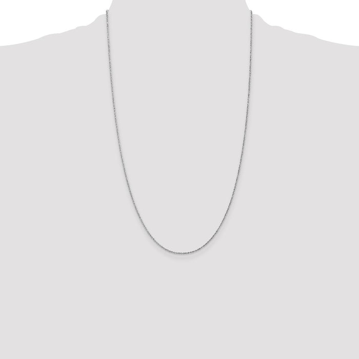 Buy Stylish 14K White Gold 26-Inch 0.8mm Light Baby Rope Chain - Luxury Jewelry-4