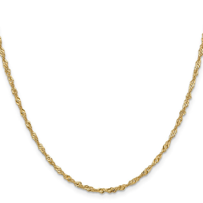 Shop Exclusive 14K Gold Singapore Chain 24-Inch 2mm - Stylish & Affordable-2