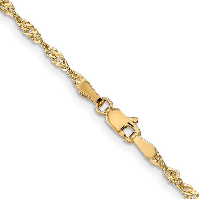 Shop Exclusive 14K Gold 18-Inch Singapore Chain, 2mm - Stylish & Affordable!-3