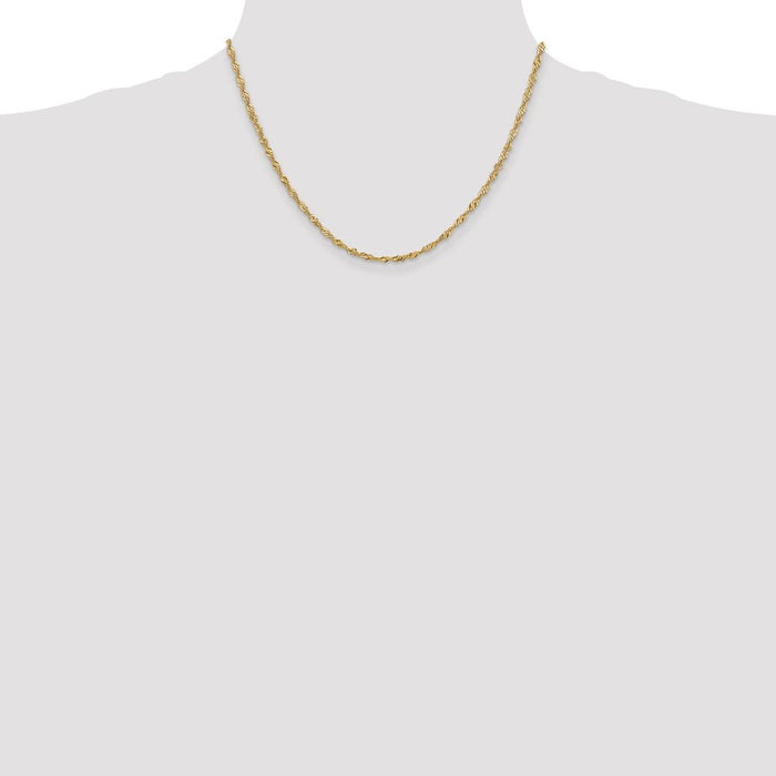 Shop Stylish 14K Gold 16-Inch 2mm Singapore Chain - Luxury Lobster Clasp-4