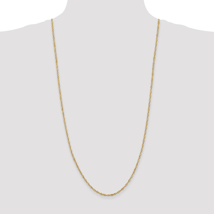 Shop 14K Gold 30-Inch Singapore Chain 2mm - Stylish & Affordable Luxury-4