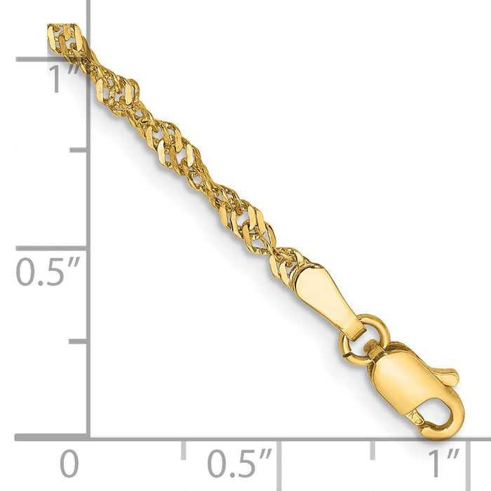 Shop Stylish 14K Gold 8-Inch Singapore Chain - Affordable Luxury Jewelry-2