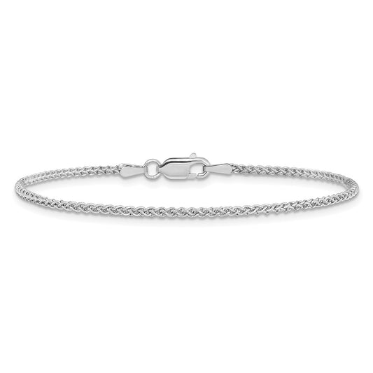 Shop Stylish 14K White Gold Spiga Bracelet - 7-Inch, 1.7mm Links, Affordable Price