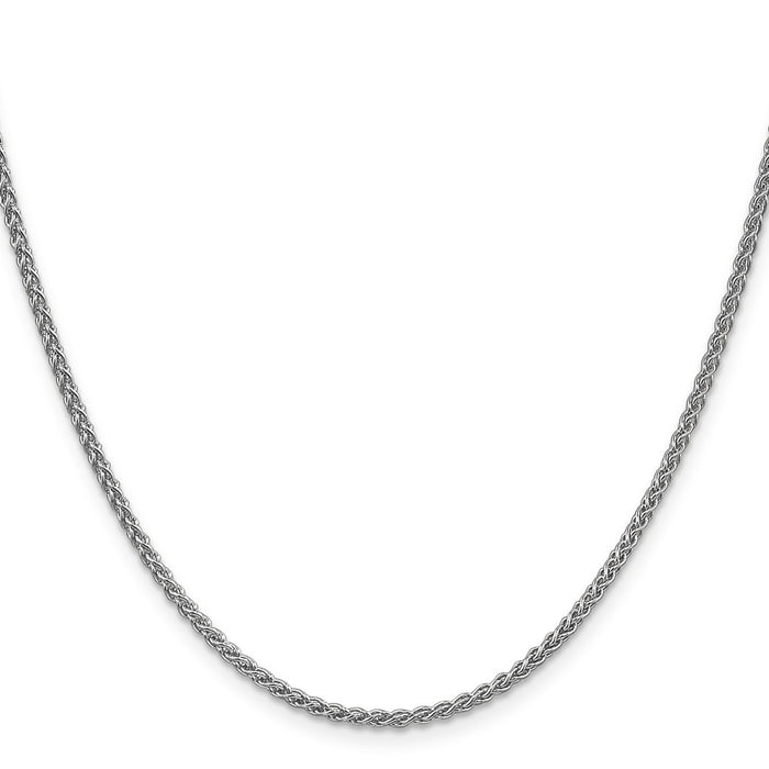 High-Quality 14K White Gold 20-Inch 2.1mm Spiga Chain - Stylish Value!-2