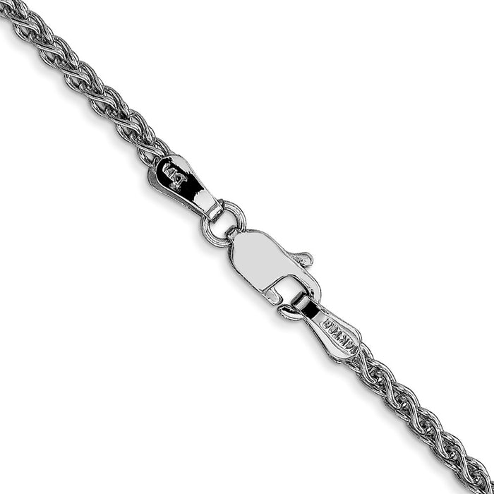Exclusive 14K White Gold 16-Inch Spiga Chain - Stylish 2.1mm Design-3