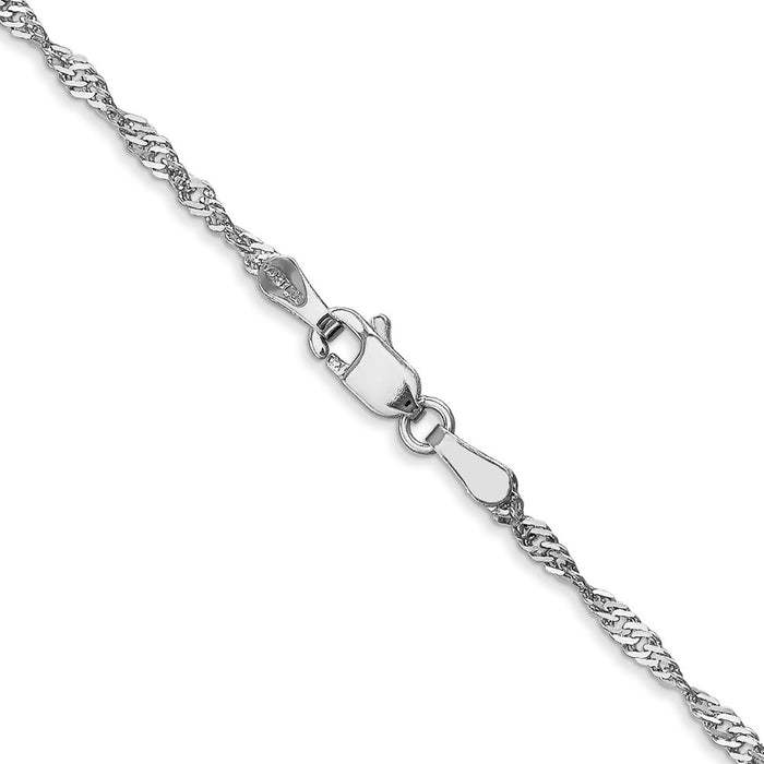 Buy 14K White Gold 16-Inch Singapore Chain - Stylish 1.7mm Design-3