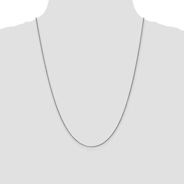 High-Quality 14K White Gold 24-Inch Diamond-Cut Spiga Chain, 1.05mm, Stylish Value-4