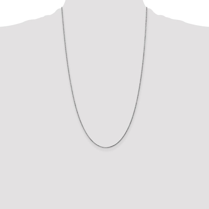 Shop 14K White Gold Diamond-Cut Spiga Chain, 26-Inch, 1.05mm - Stylish Value-4