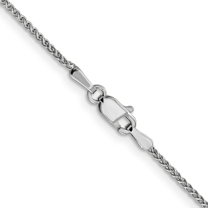 Shop 14K White Gold 20-Inch Diamond-Cut Spiga Chain - Stylish 1.25mm Design-3