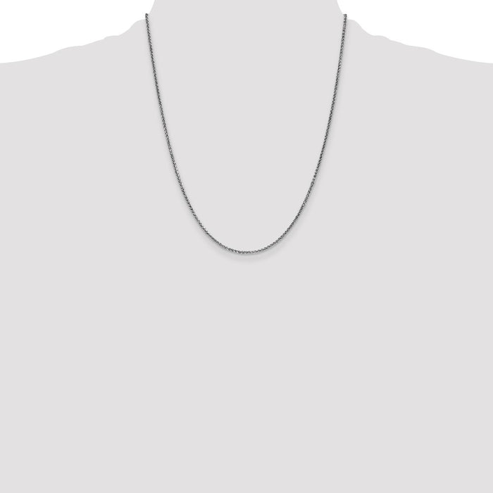 Buy 14K White Gold 22-Inch Diamond-Cut Spiga Chain - Stylish & Durable-4