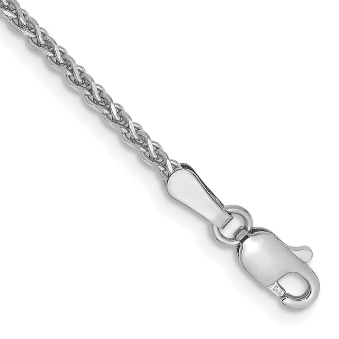 Buy Stylish 14K White Gold 6-Inch Diamond-Cut Spiga Chain - 1.7mm Thickness-1