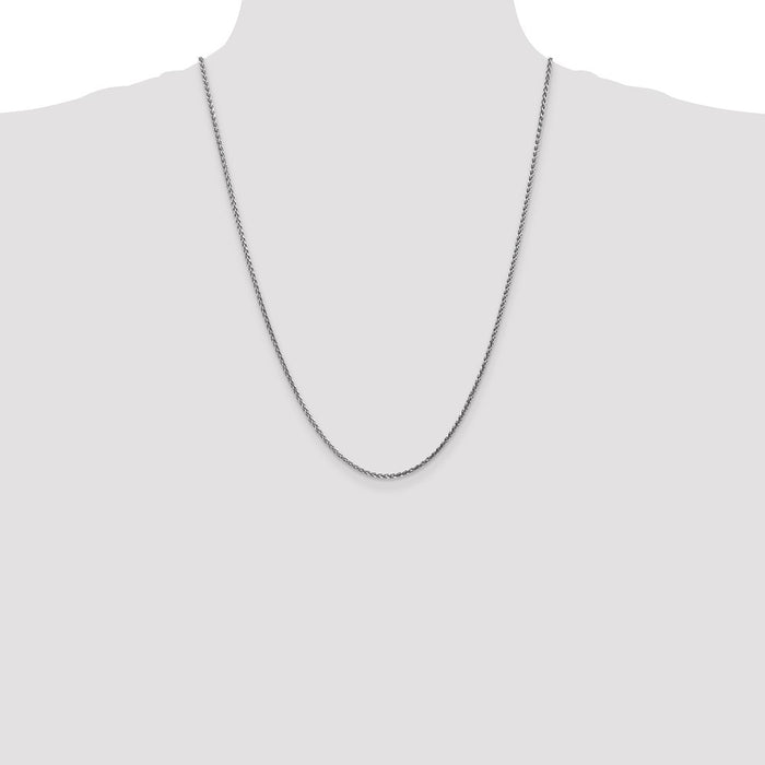 Shop 14K White Gold 24-Inch Diamond-Cut Spiga Chain - Stylish & Affordable!-4