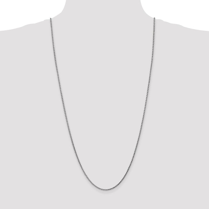Shop 14K White Gold 30-Inch 2.1mm Diamond-Cut Spiga Chain - Stylish & Durable-4