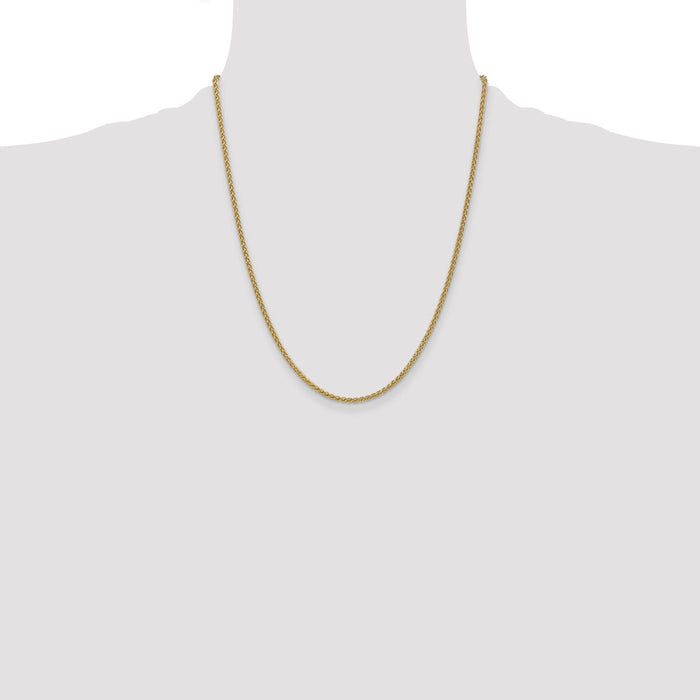 Buy Exclusive 14K Gold 22-Inch Spiga Chain - Stylish 2.1mm Lobster Clasp-4