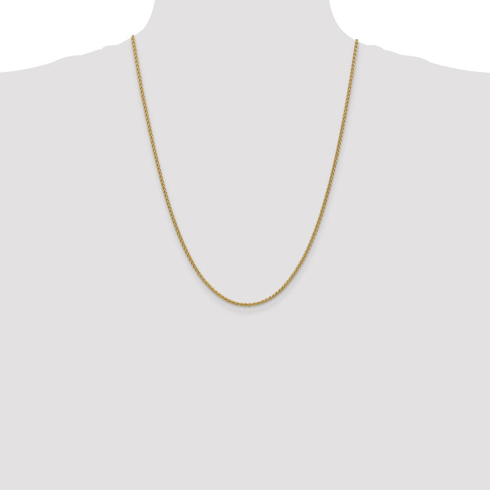 Designer 14K Gold 24-Inch Spiga Chain 2.1mm Lobster Clasp - Stylish Value!-4