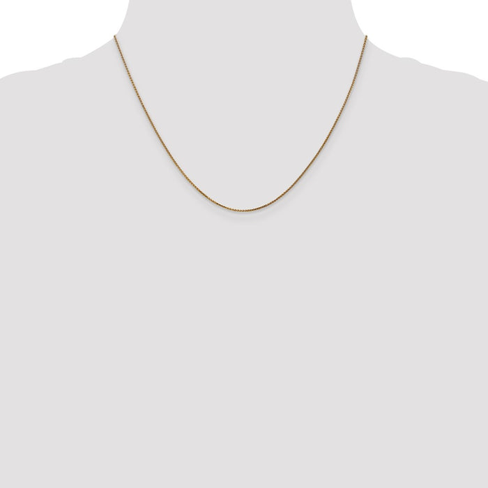 Buy Luxury 14K Gold Diamond-Cut 18-Inch Spiga Chain - 1.05mm, Stylish Design-4