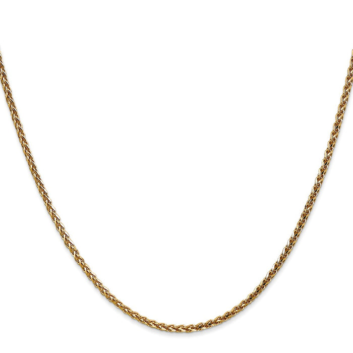 High-Quality 24-Inch 2.1mm 14K Gold Diamond-Cut Spiga Chain - Stylish Value!-2
