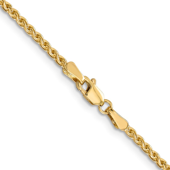 Shop 14K Gold 20-Inch 2.1mm Diamond-Cut Spiga Chain - Stylish Luxury Accessory-3