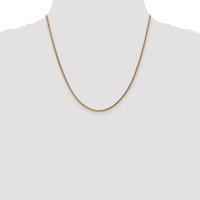 Shop 14K Gold 20-Inch 2.1mm Diamond-Cut Spiga Chain - Stylish Luxury Accessory-4