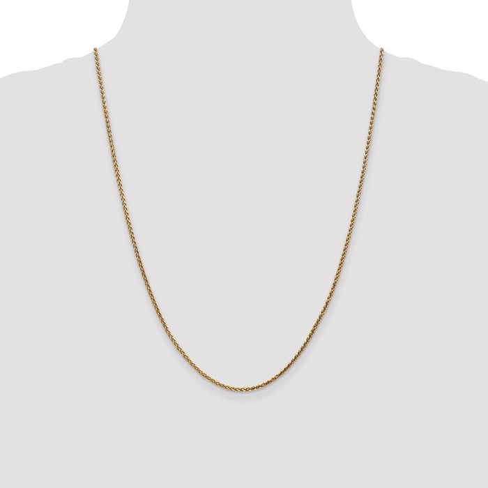 High-Quality 24-Inch 2.1mm 14K Gold Diamond-Cut Spiga Chain - Stylish Value!-4